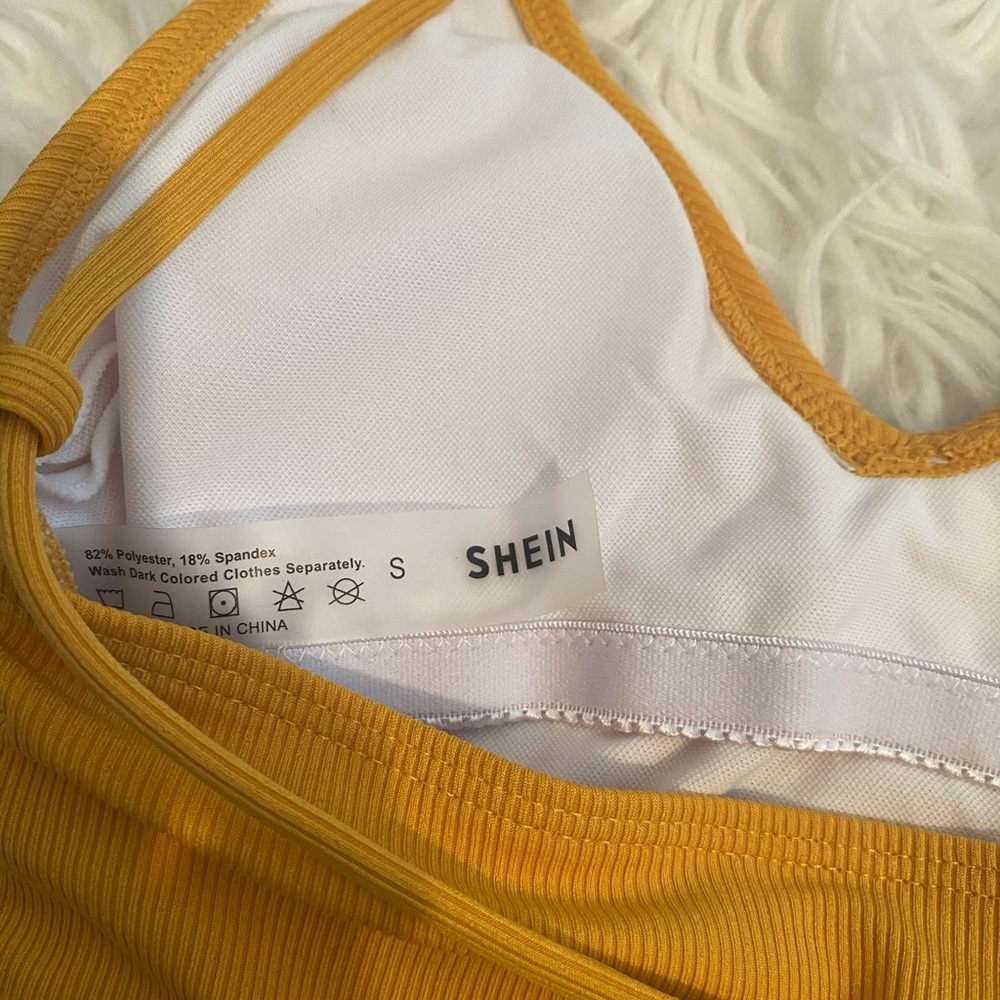 Shein Lace Up High Leg One Piece Swimsuit - Picture 3 of 5